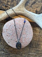 Jackie Haines Jewelry Reticulated oval, lapis beads
