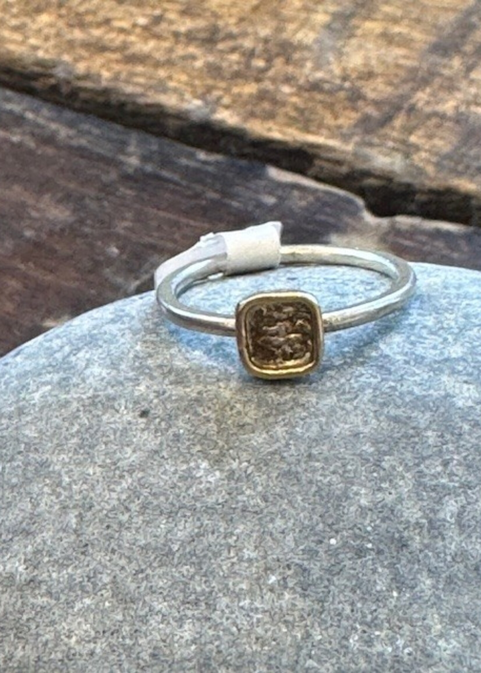 Jackie Haines Jewelry Reticulated Stacking Rings w/18k Halo