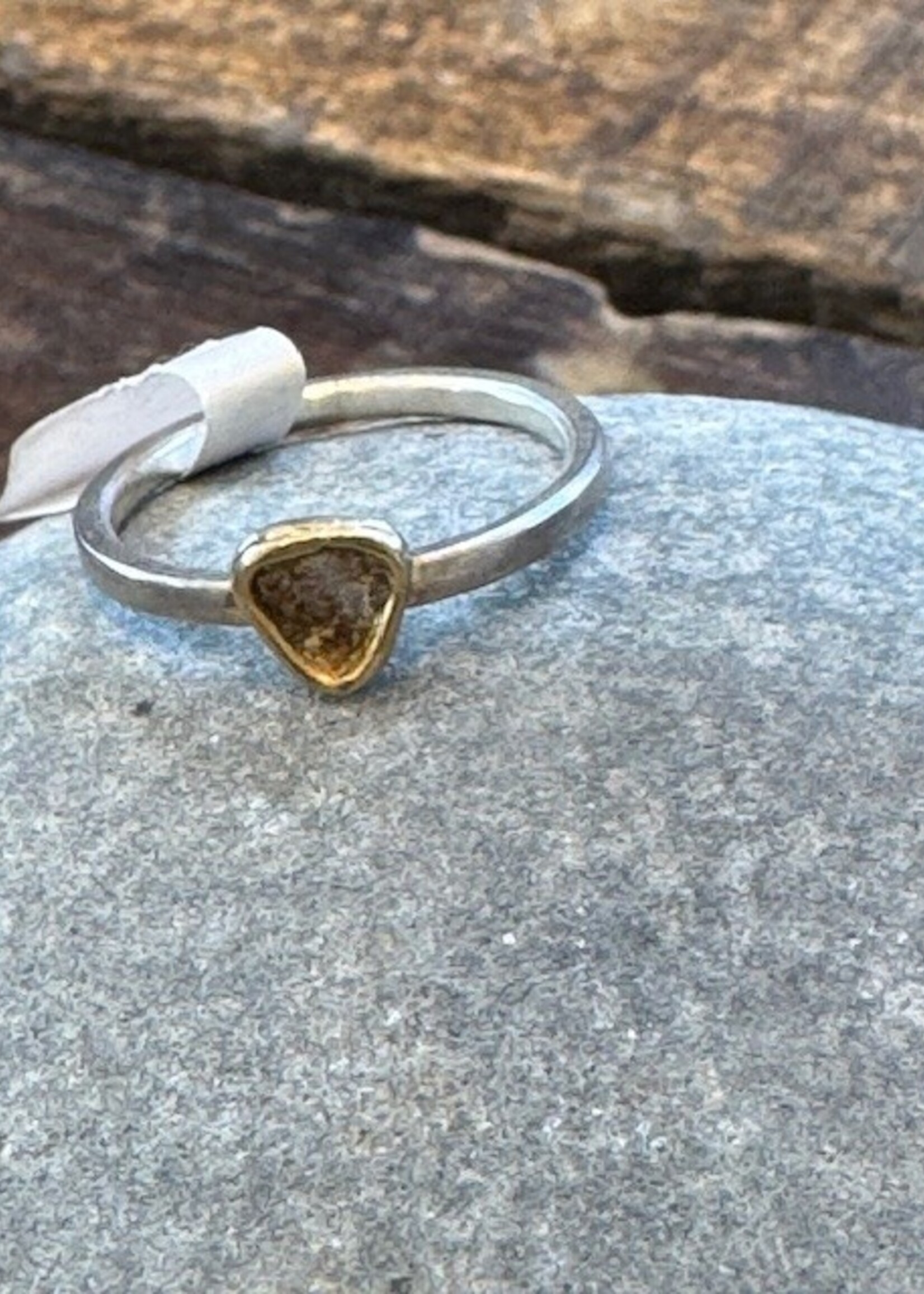 Jackie Haines Jewelry Reticulated Stacking Rings w/18k Halo