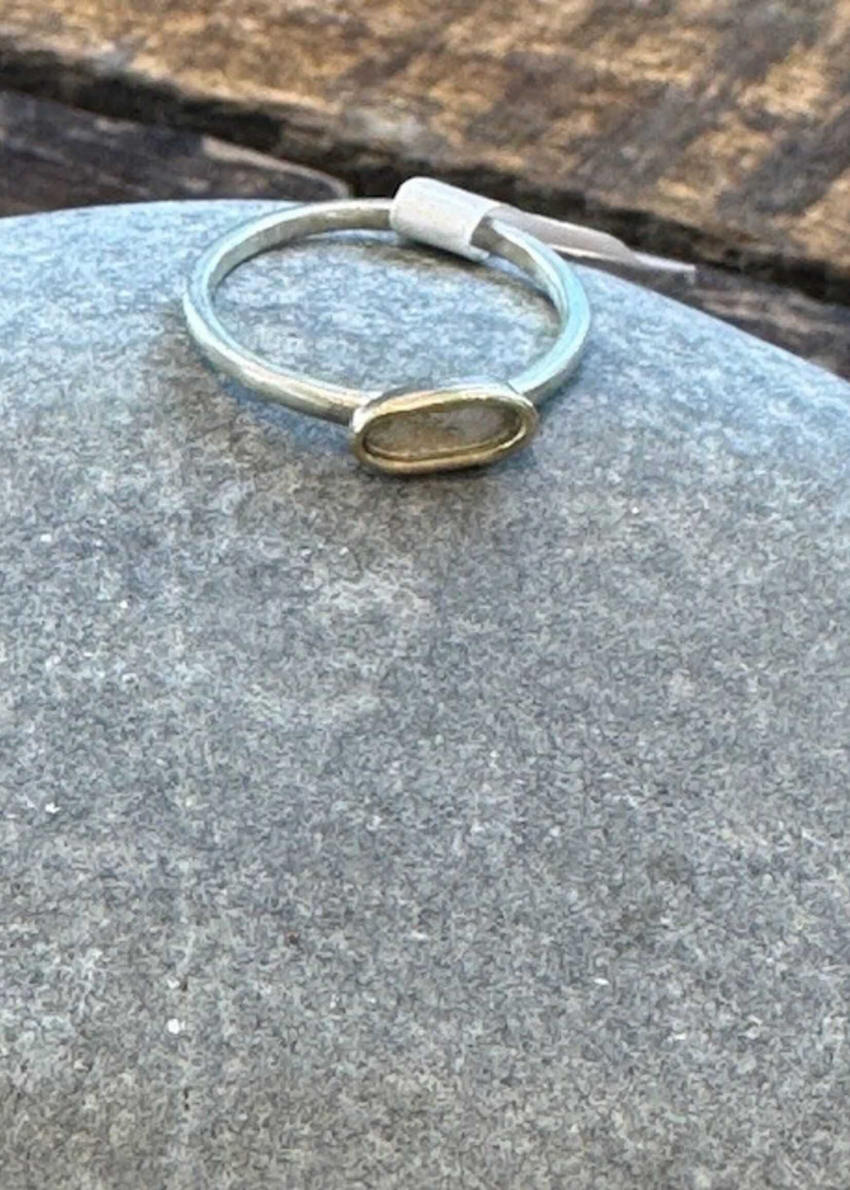 Jackie Haines Jewelry Reticulated Stacking Rings w/18k Halo