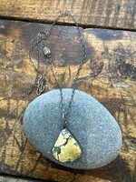 Jackie Haines Jewelry Serpentine, rough labradorite bead, 22" chain