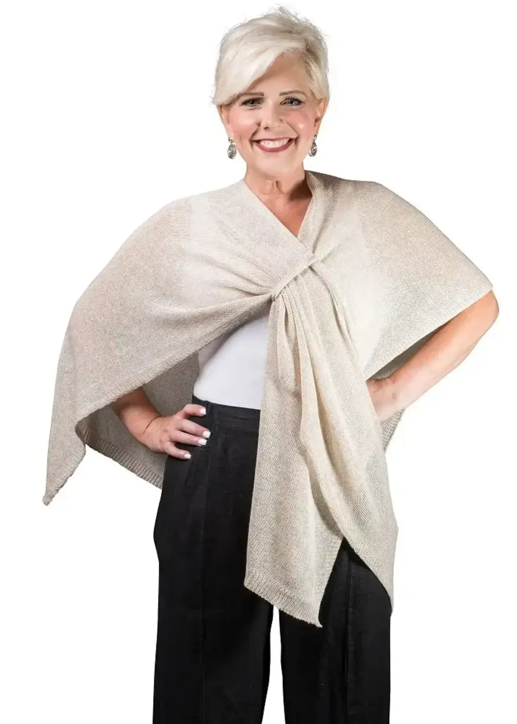 TINA Stephens Aliya Multi Way Cotton Blend Wrap