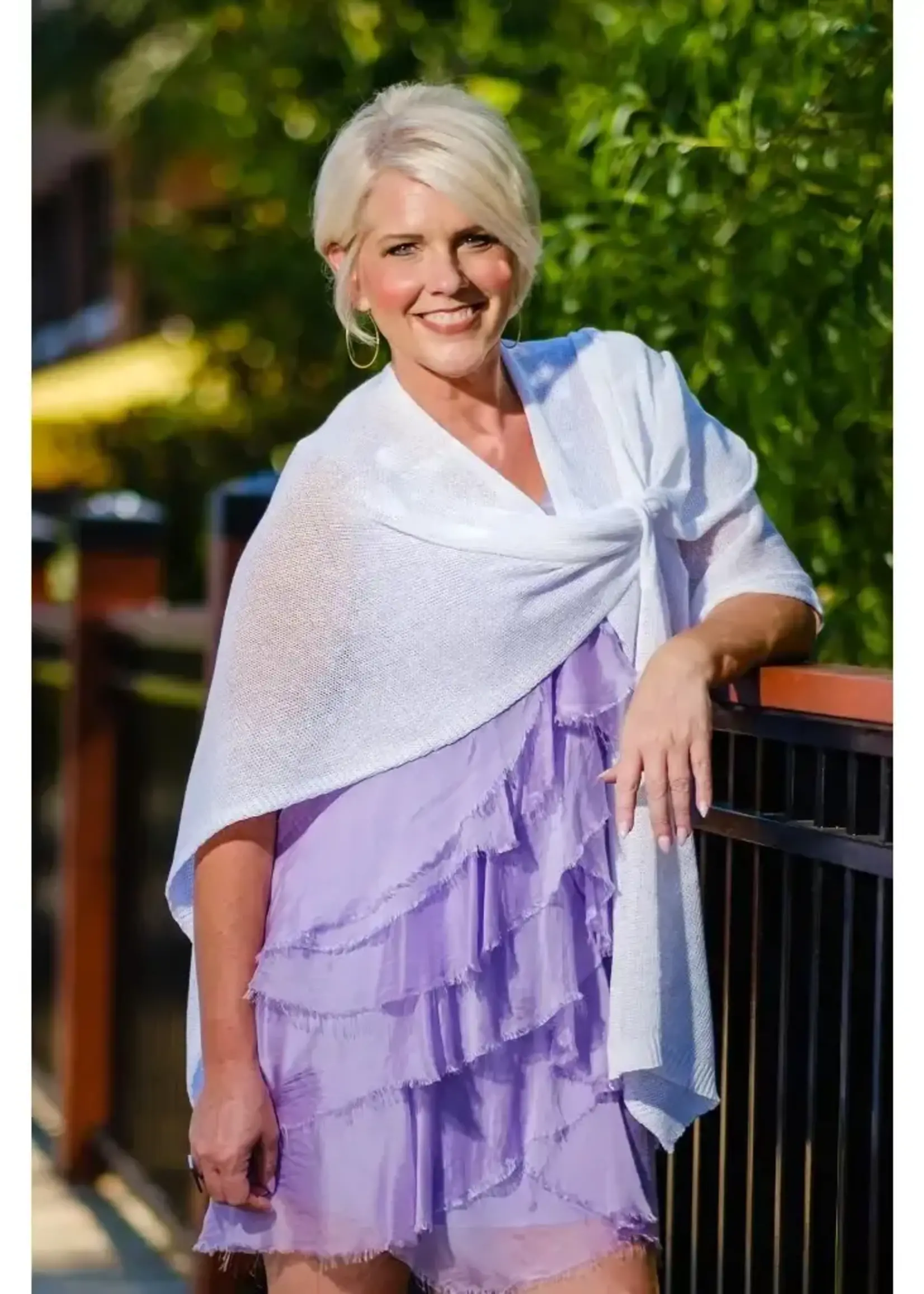 TINA Stephens Aliya Multi Way Cotton Blend Wrap