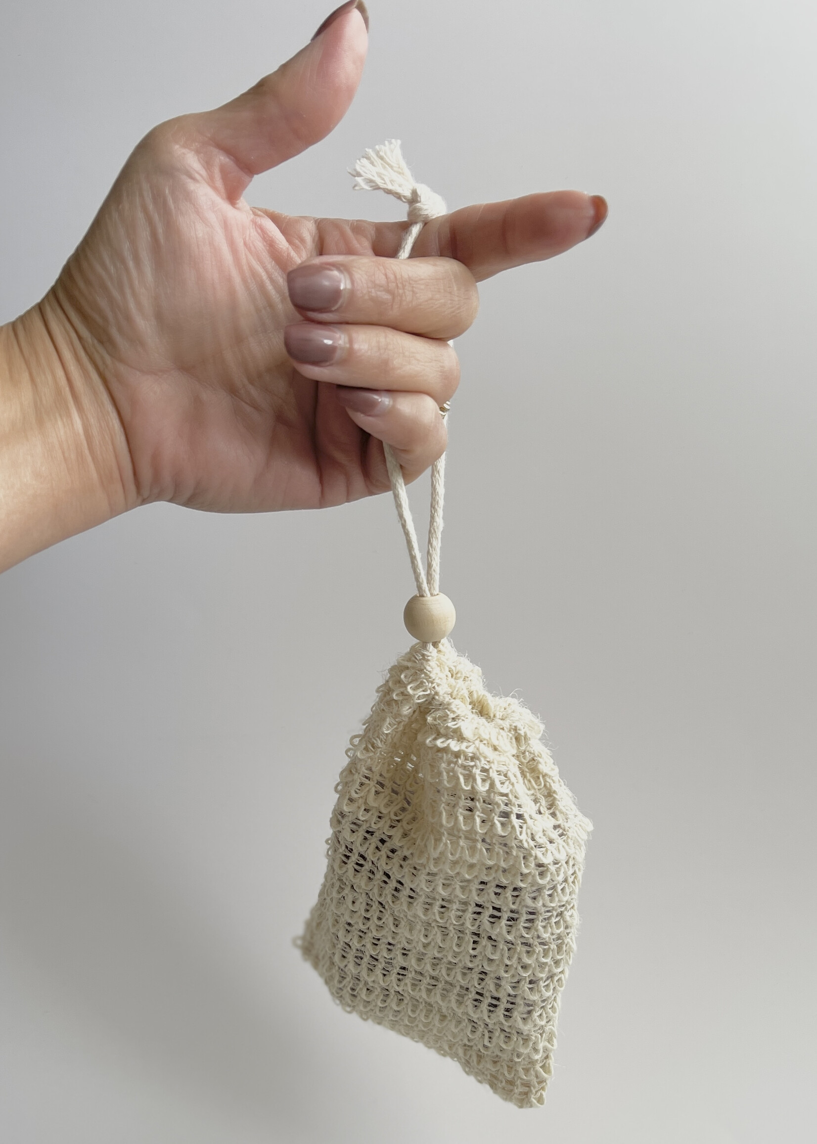 Nectar Republic Exfoliating Sisal Soap Bag w/Wooden Bead