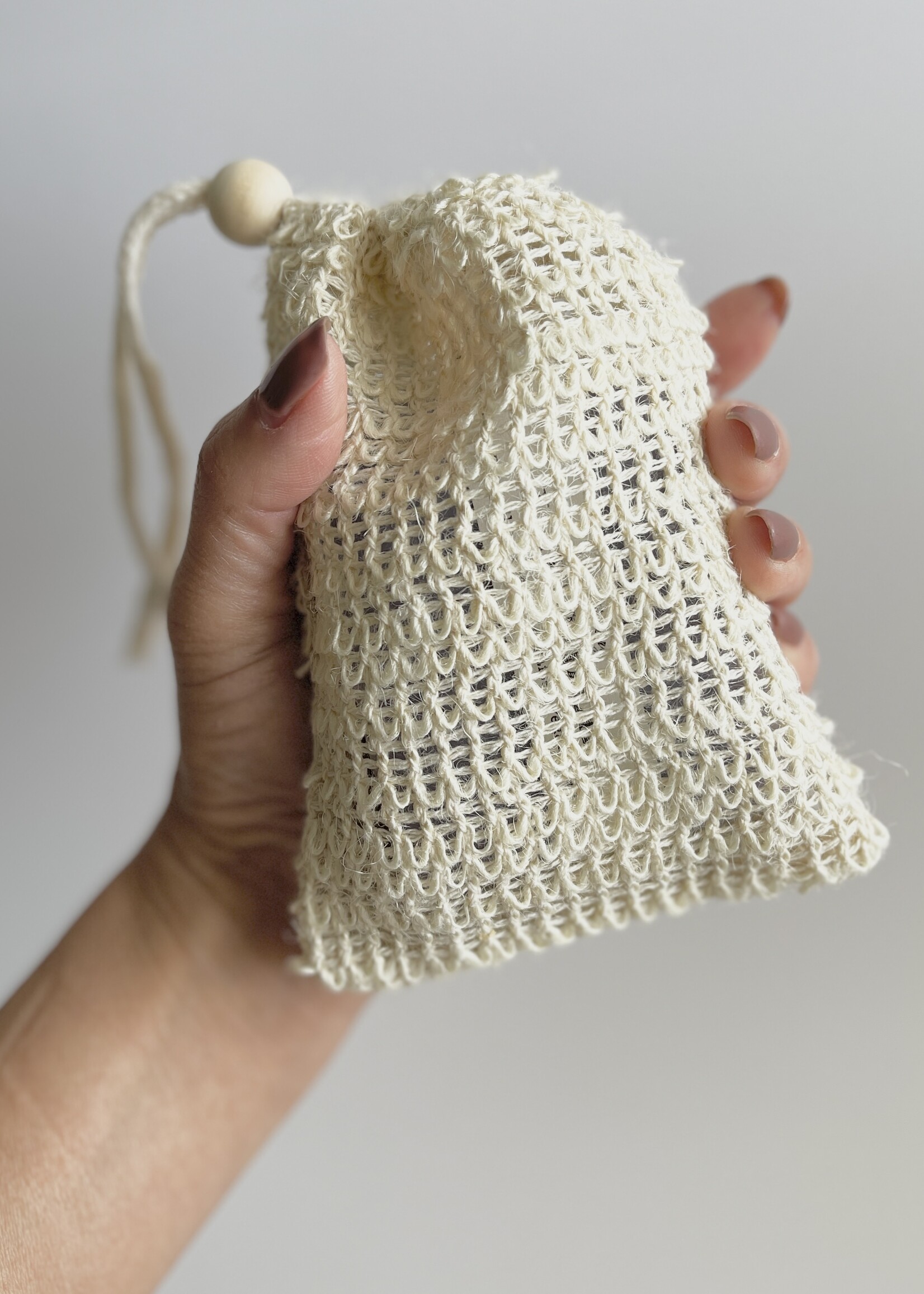 Nectar Republic Exfoliating Sisal Soap Bag w/Wooden Bead