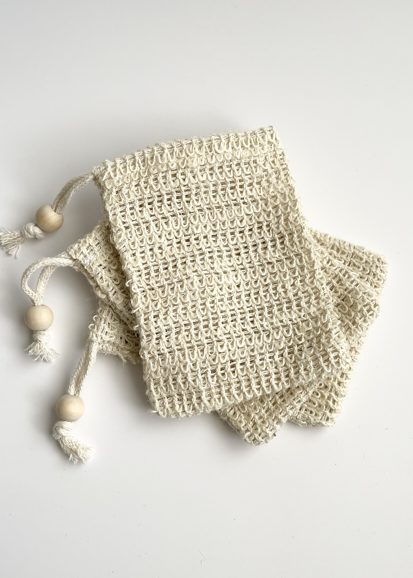 Nectar Republic Exfoliating Sisal Soap Bag w/Wooden Bead