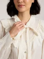 CobbleStone Living Gianna Cotton Blouse Ecru