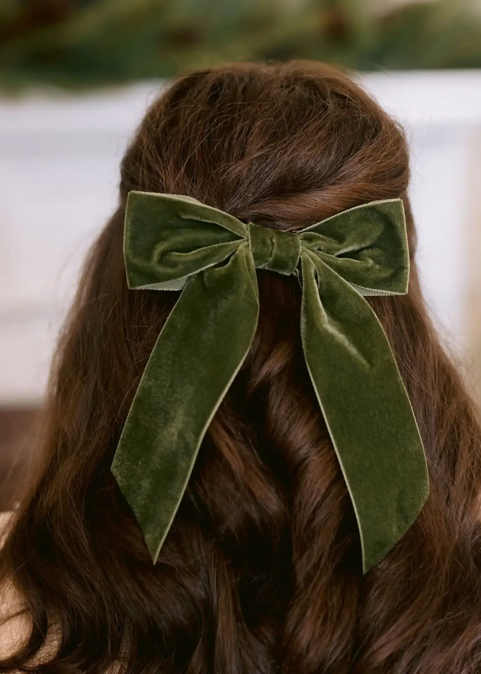 Grace and Grandeur Bailee Bow Barette Moss