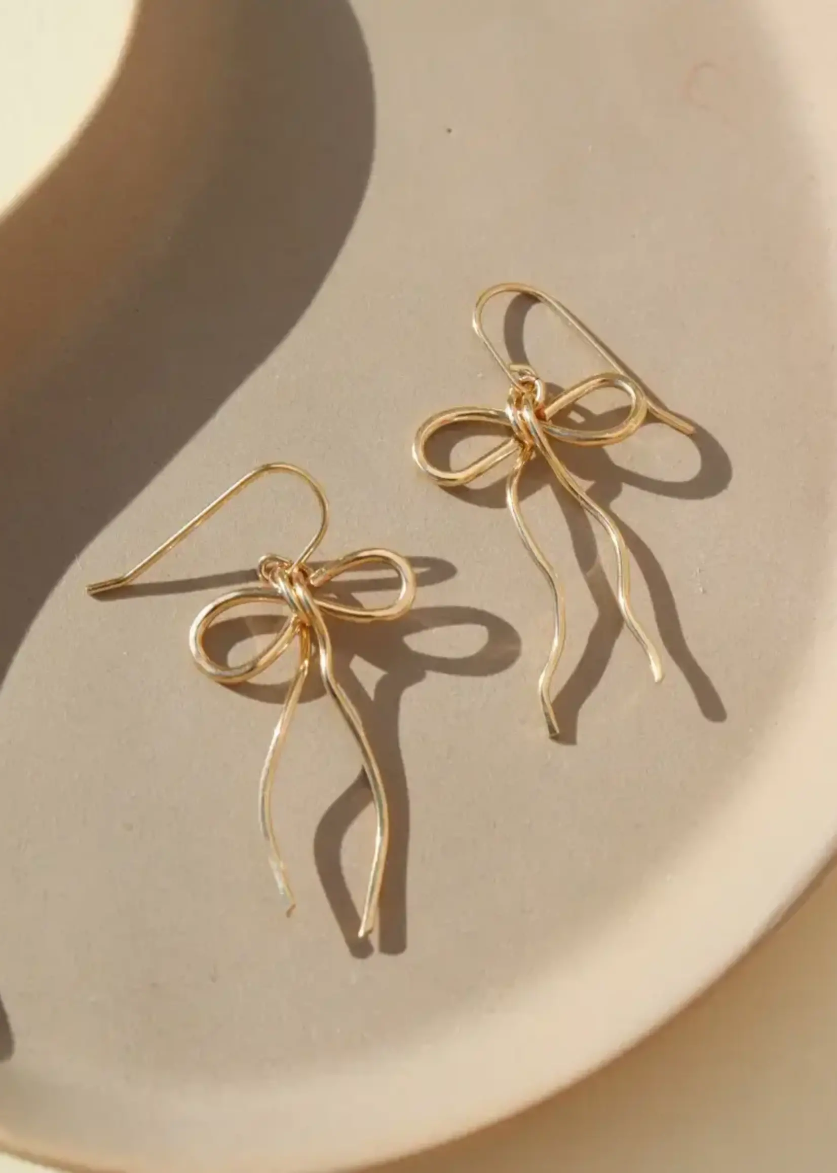 Token Jewelry Coquette Bow Earrings 14k Gold Fill