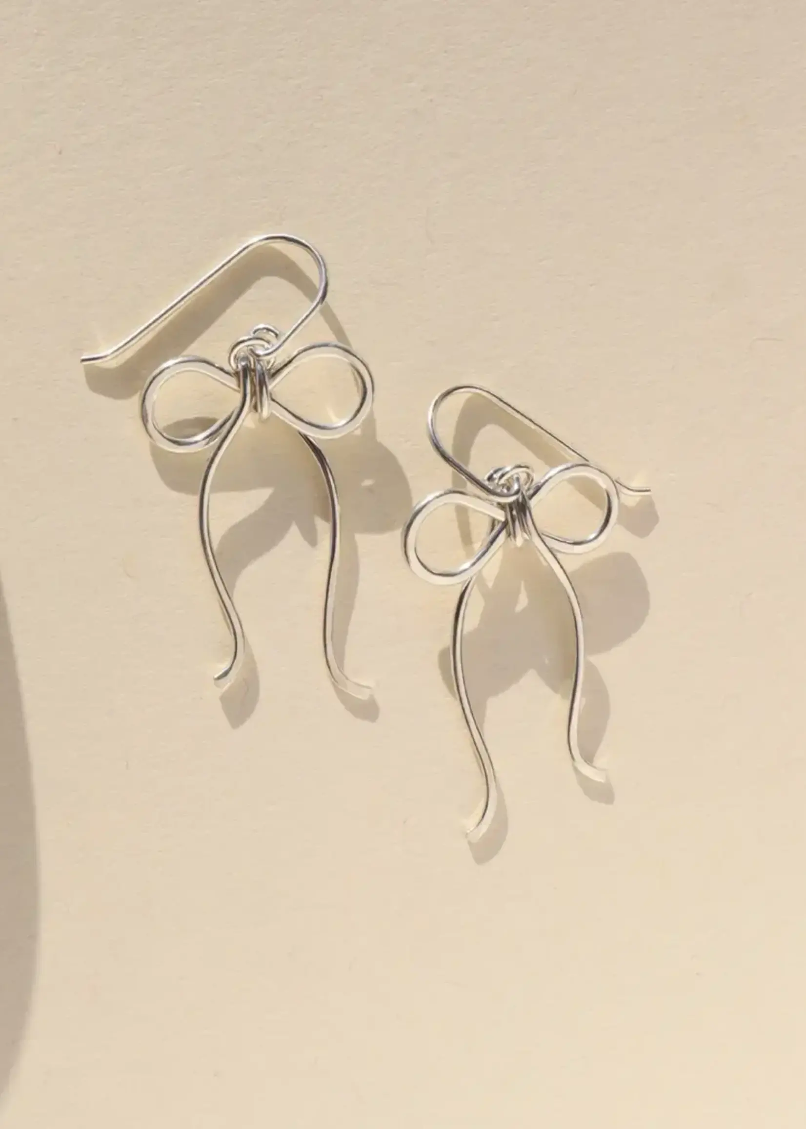 Token Jewelry Coquette Bow Earrings Sterling Silver