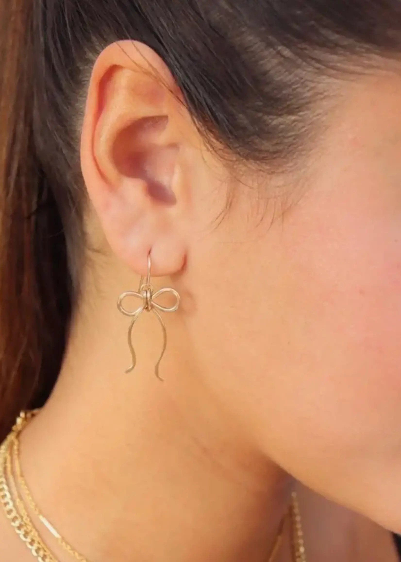 Token Jewelry Coquette Bow Earrings 14k Gold Fill