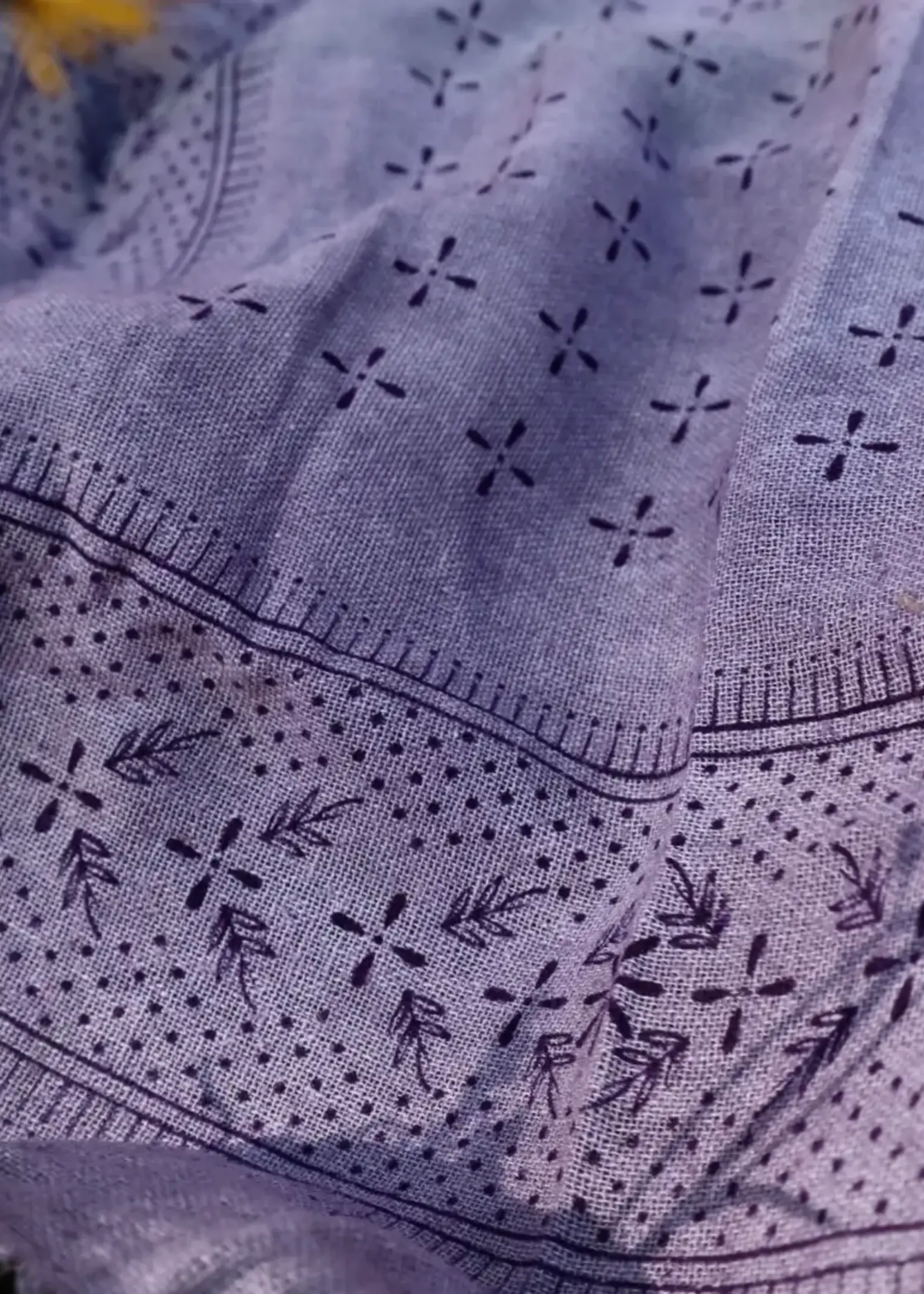 Eco Raw Studio Limited Edition Classic Print Naturally Dyed Bandana Lavender with Purple Ink