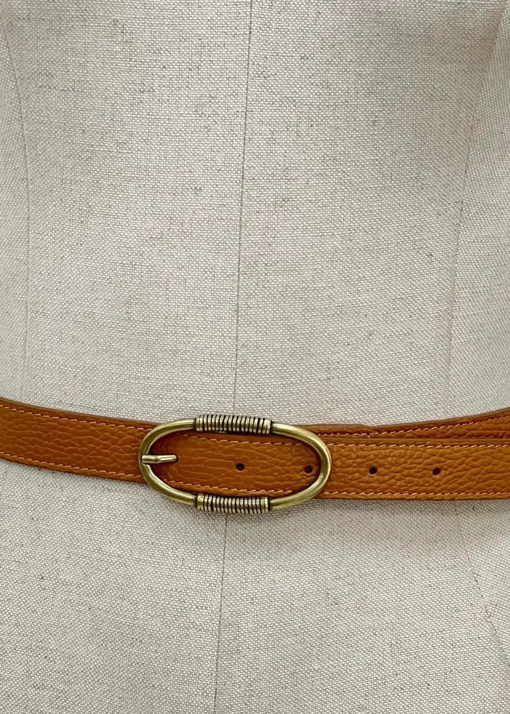 CobbleStone Living Silvia Leather Belt Camel