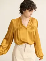 Garance Paris Tempo Satin Blouse Mustard