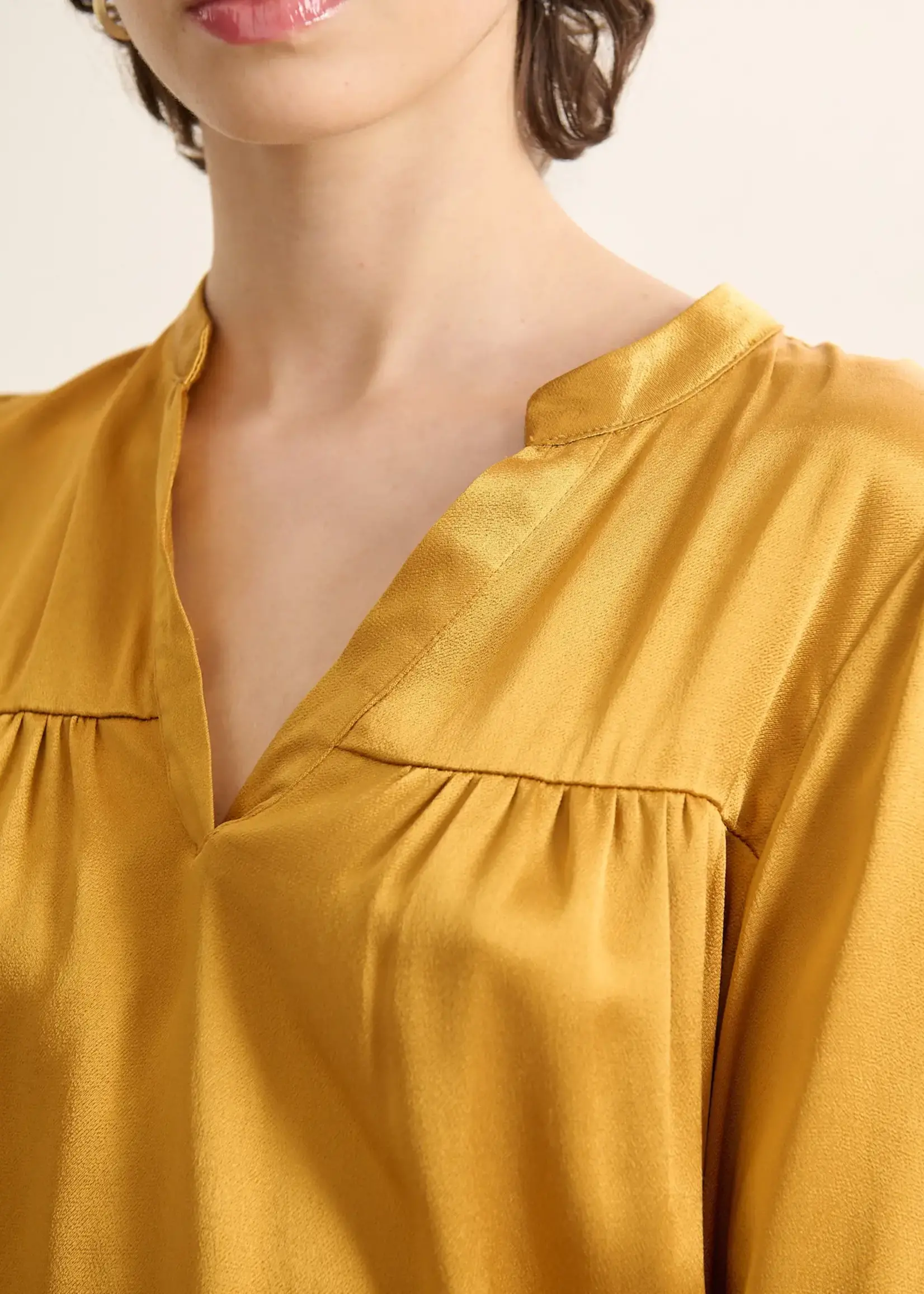 Garance Paris Tempo Satin Blouse Mustard
