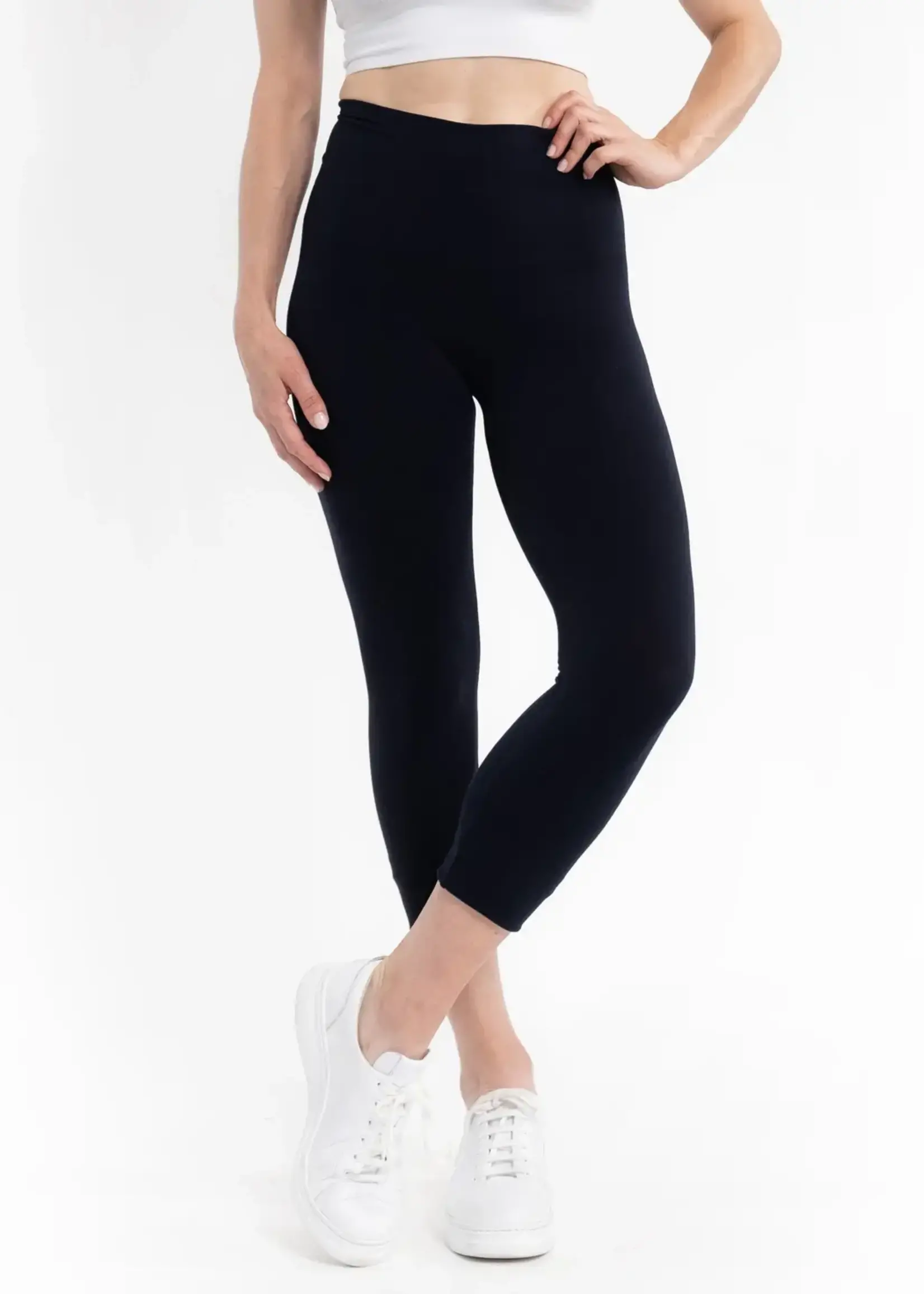 Elietian High Waist Crop Leggings Black