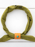 Jenni Earle Leather Studded Bandana Slide Diamond Pattern