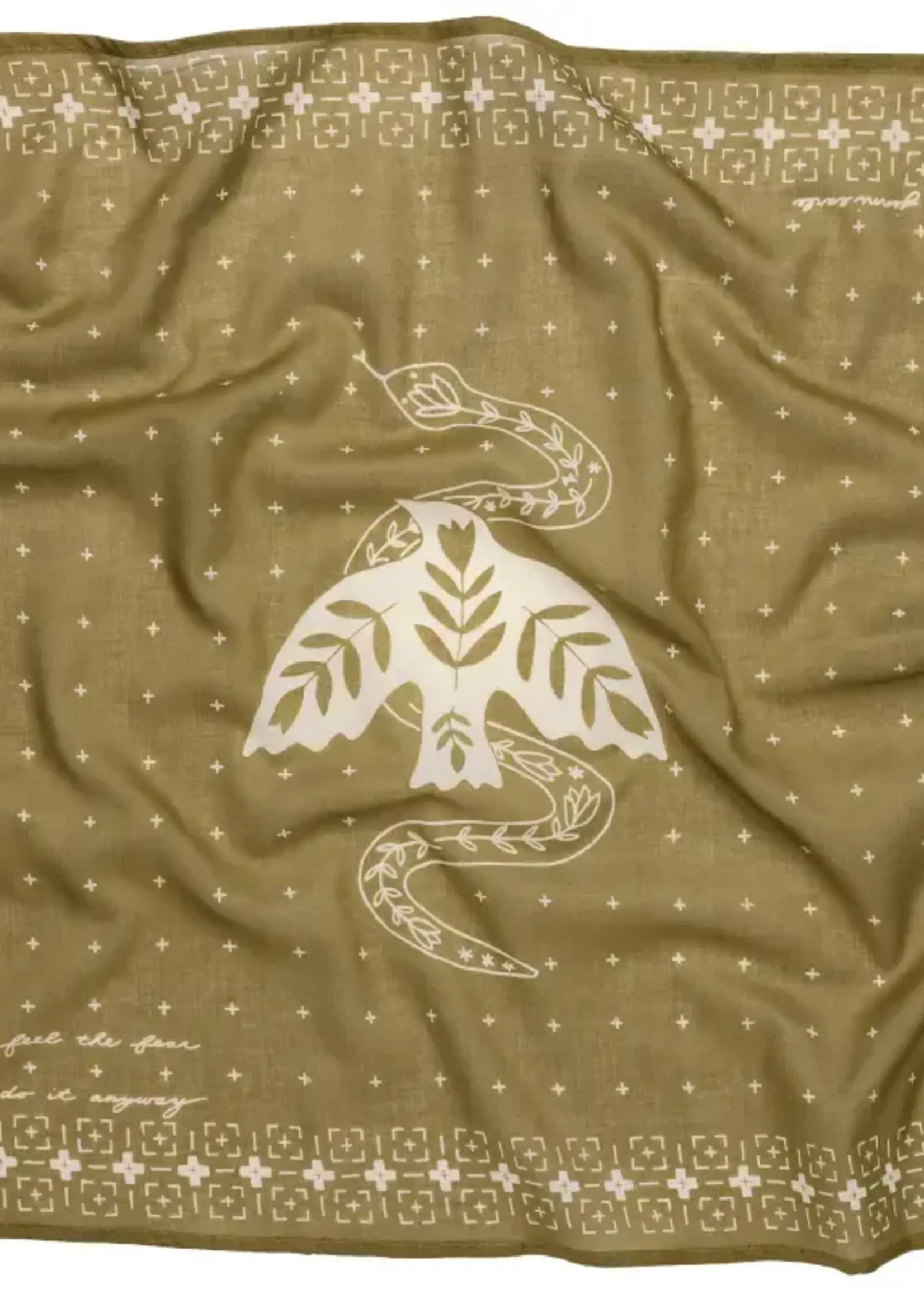 Jenni Earle Feel The Fear Cotton Voile Bandana Vintage Army