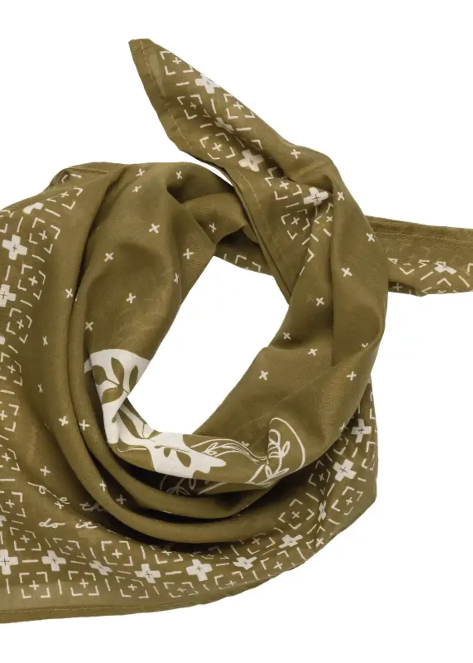 Jenni Earle Feel The Fear Cotton Voile Bandana Vintage Army