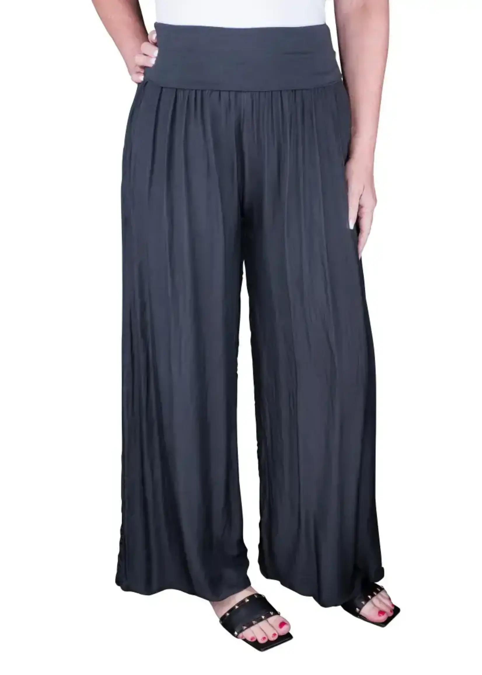 TINA Stephens Mercedes Foldover Silk Pant