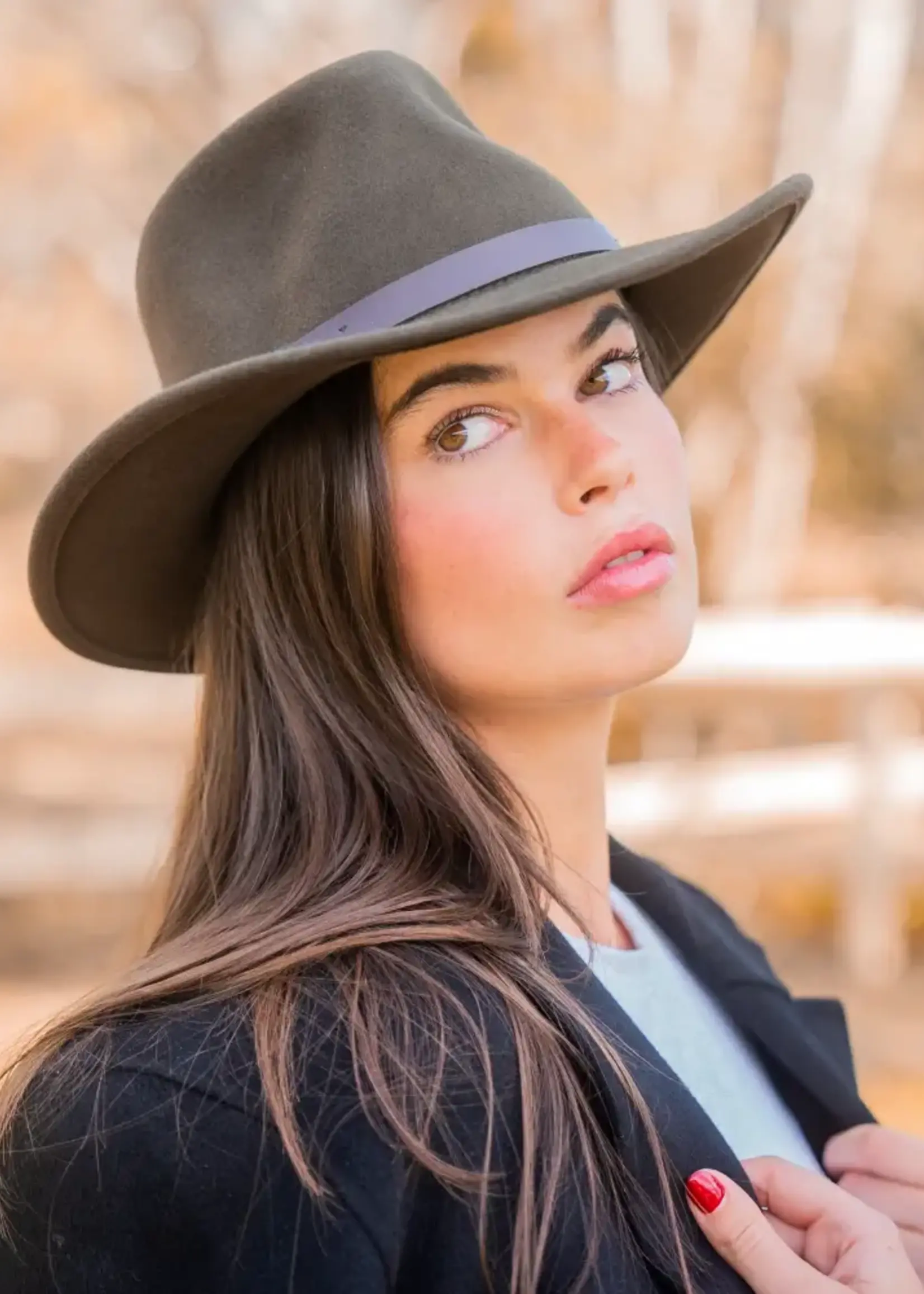 Peter Grimm Sherpa Wool Packable Fedora Olive