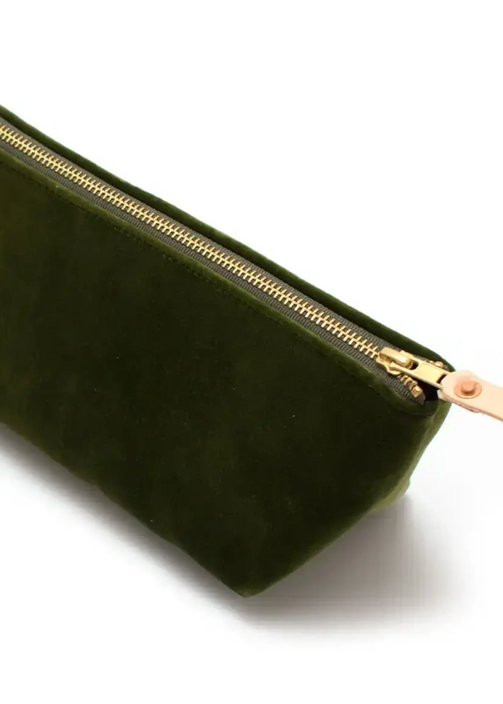 General Knot & Co. Velvet Travel Clutch Olive
