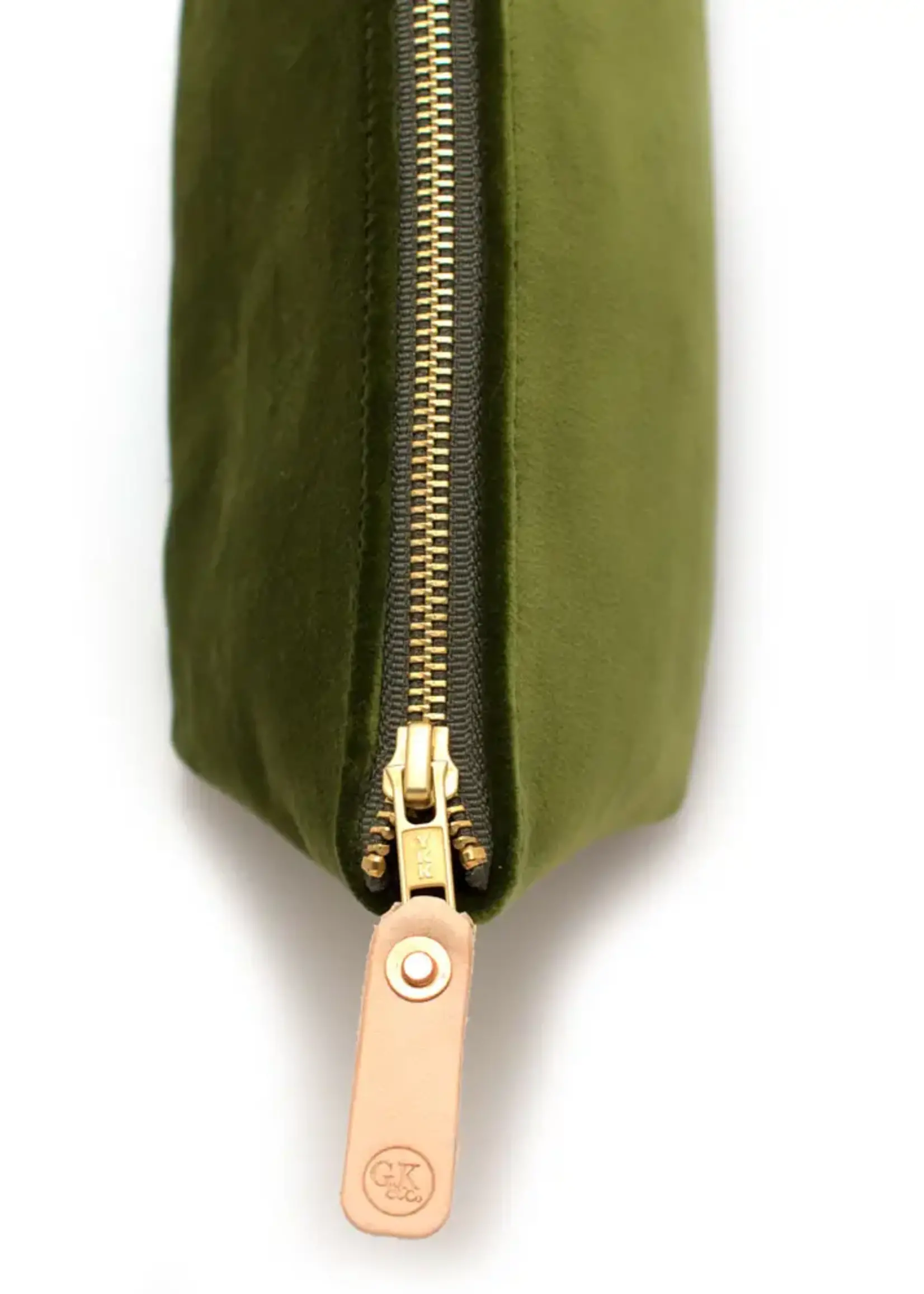 General Knot & Co. Velvet Travel Clutch Olive