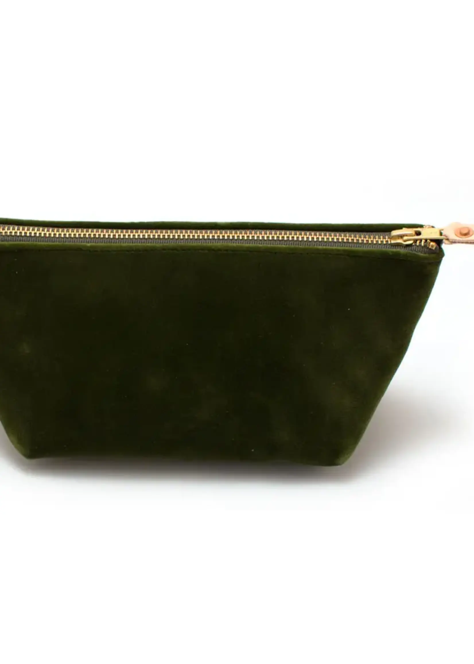 General Knot & Co. Velvet Travel Clutch Olive