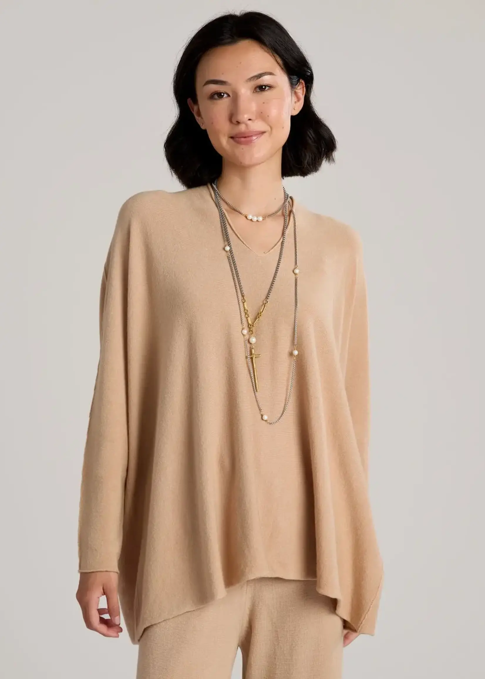 CobbleStone Living Claudia Knit V-Neck Sweater