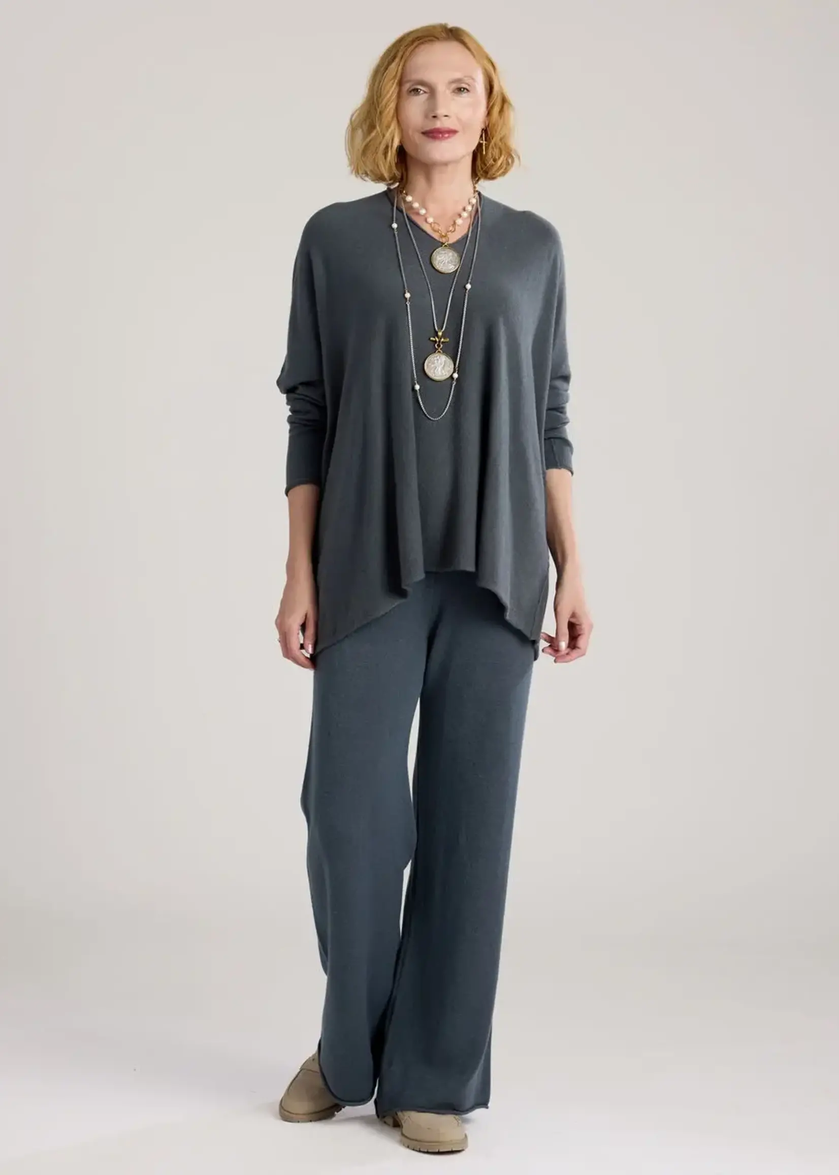 CobbleStone Living Claudia Knit V-Neck Sweater