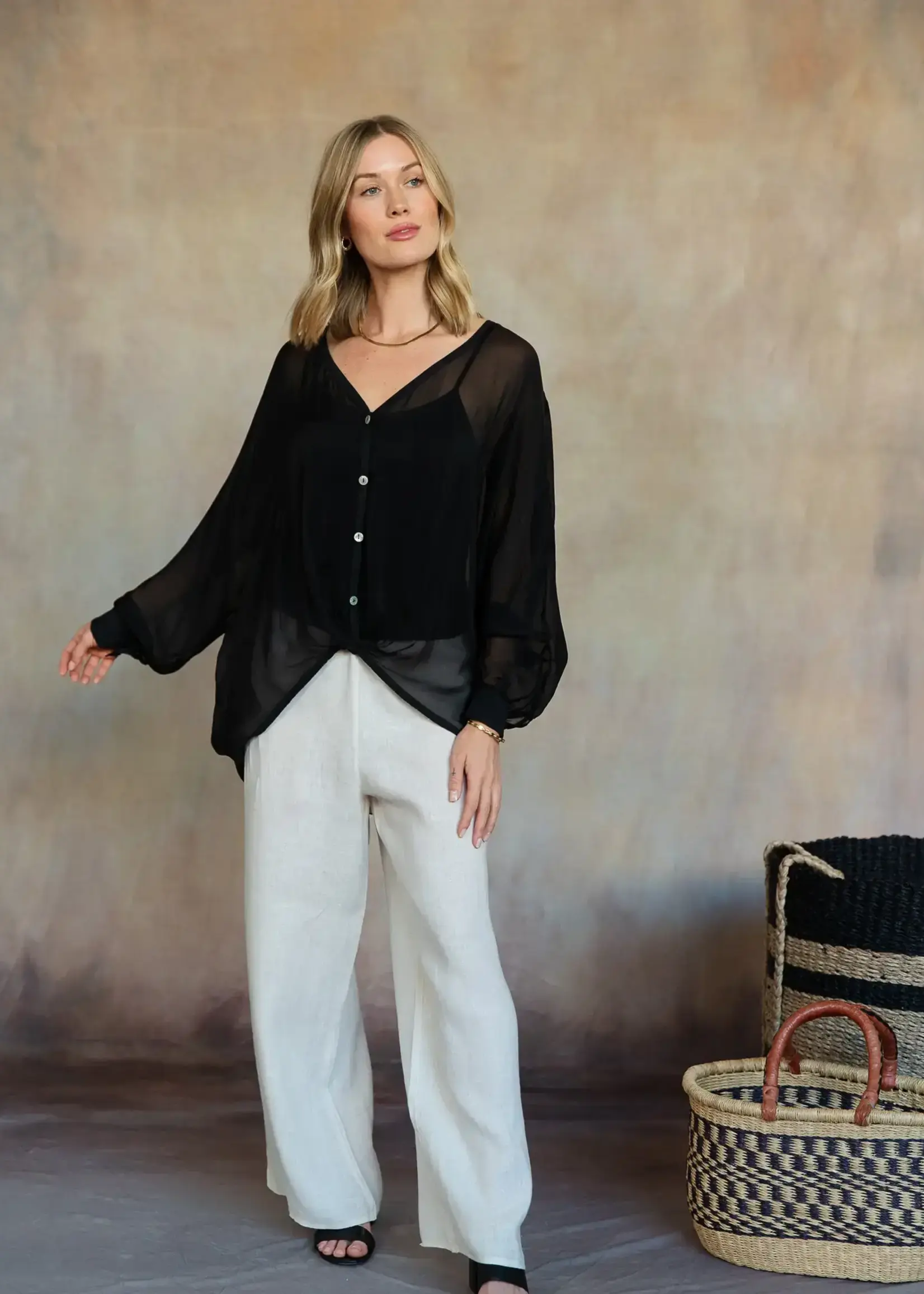 CobbleStone Living Milani Italian Silk Top