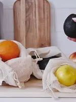 Me Mother Earth Organic Cotton Mesh Produce Bags Natural 3 Pack