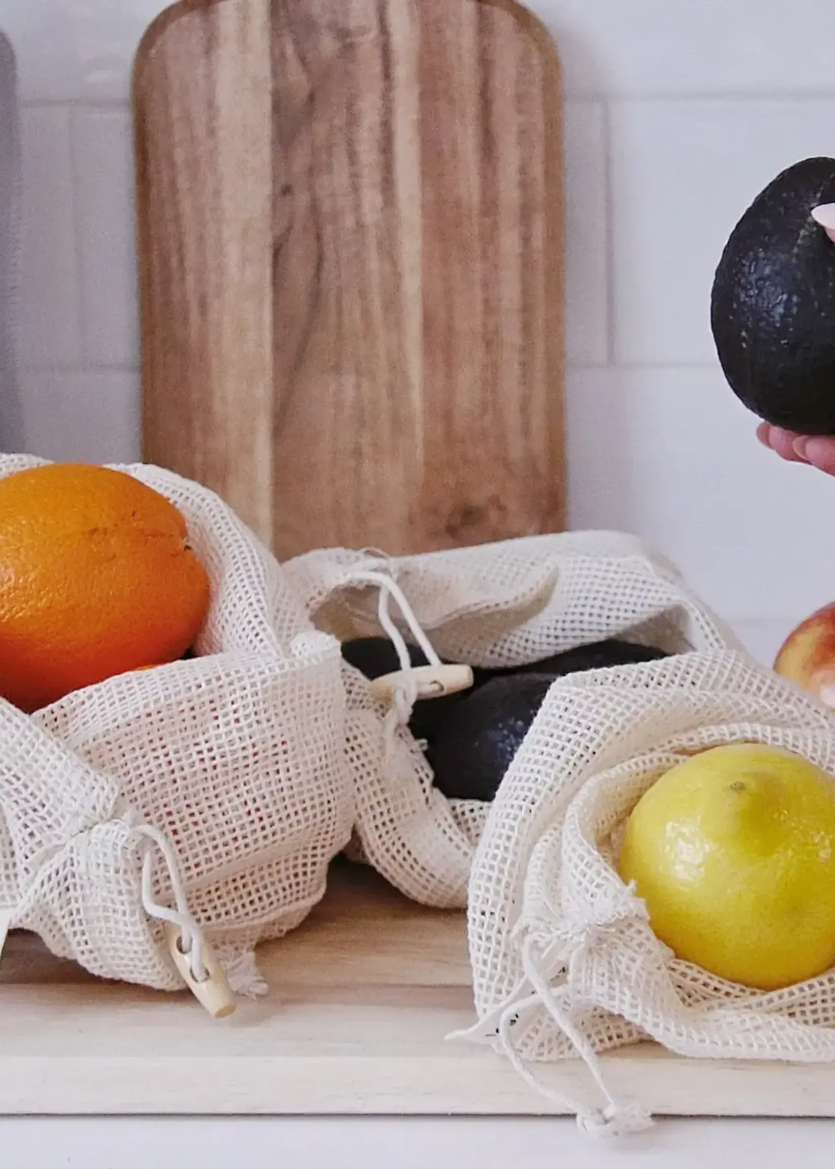 Me Mother Earth Organic Cotton Mesh Produce Bags Natural 3 Pack