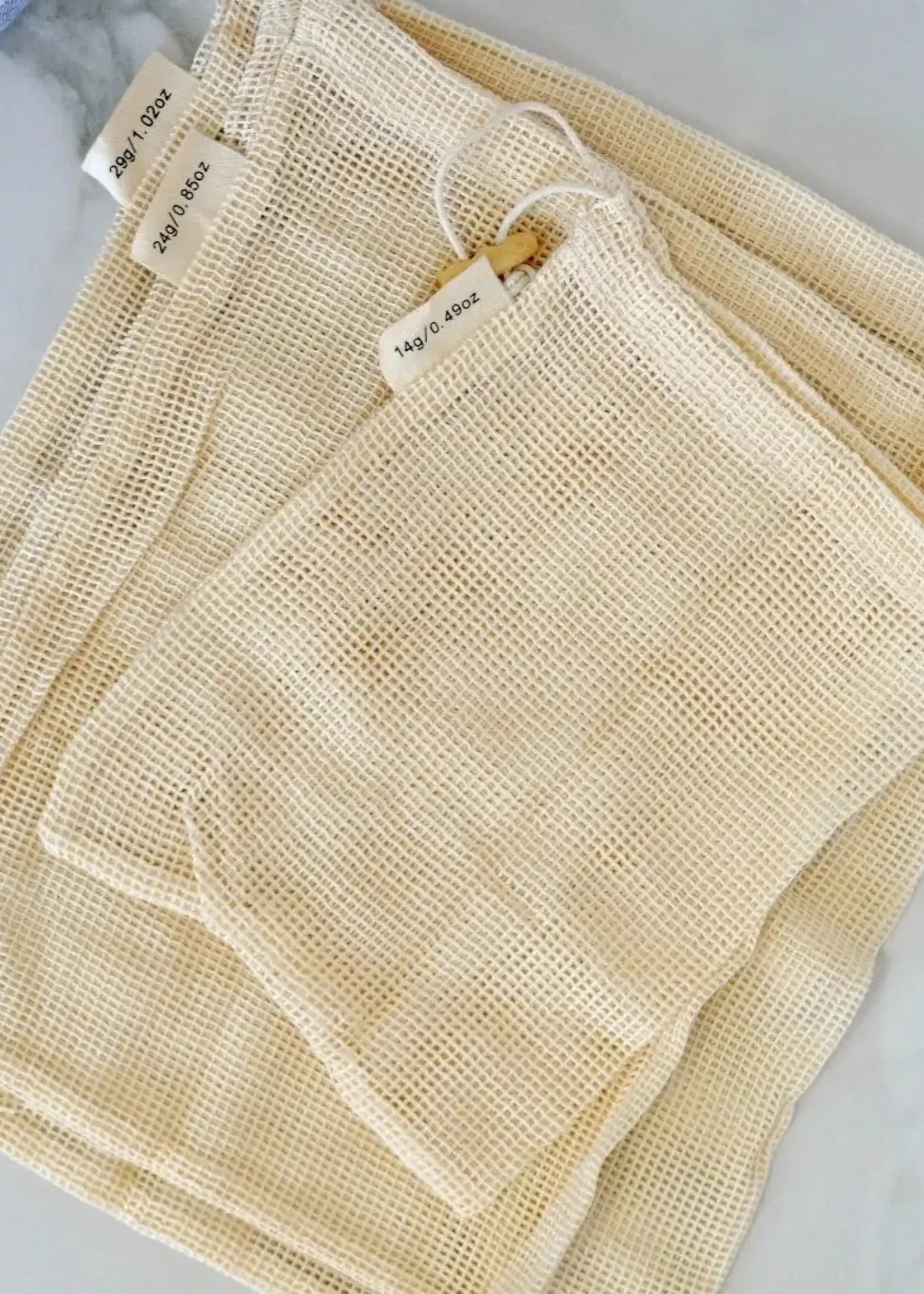 Me Mother Earth Organic Cotton Mesh Produce Bags Natural 3 Pack