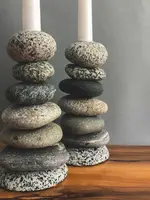 Funky Rock Designs Cairn Candlestick Holder