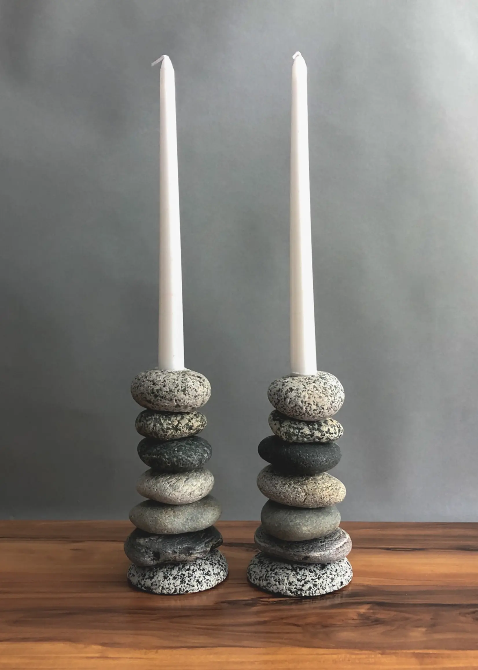 Funky Rock Designs Cairn Candlestick Holder