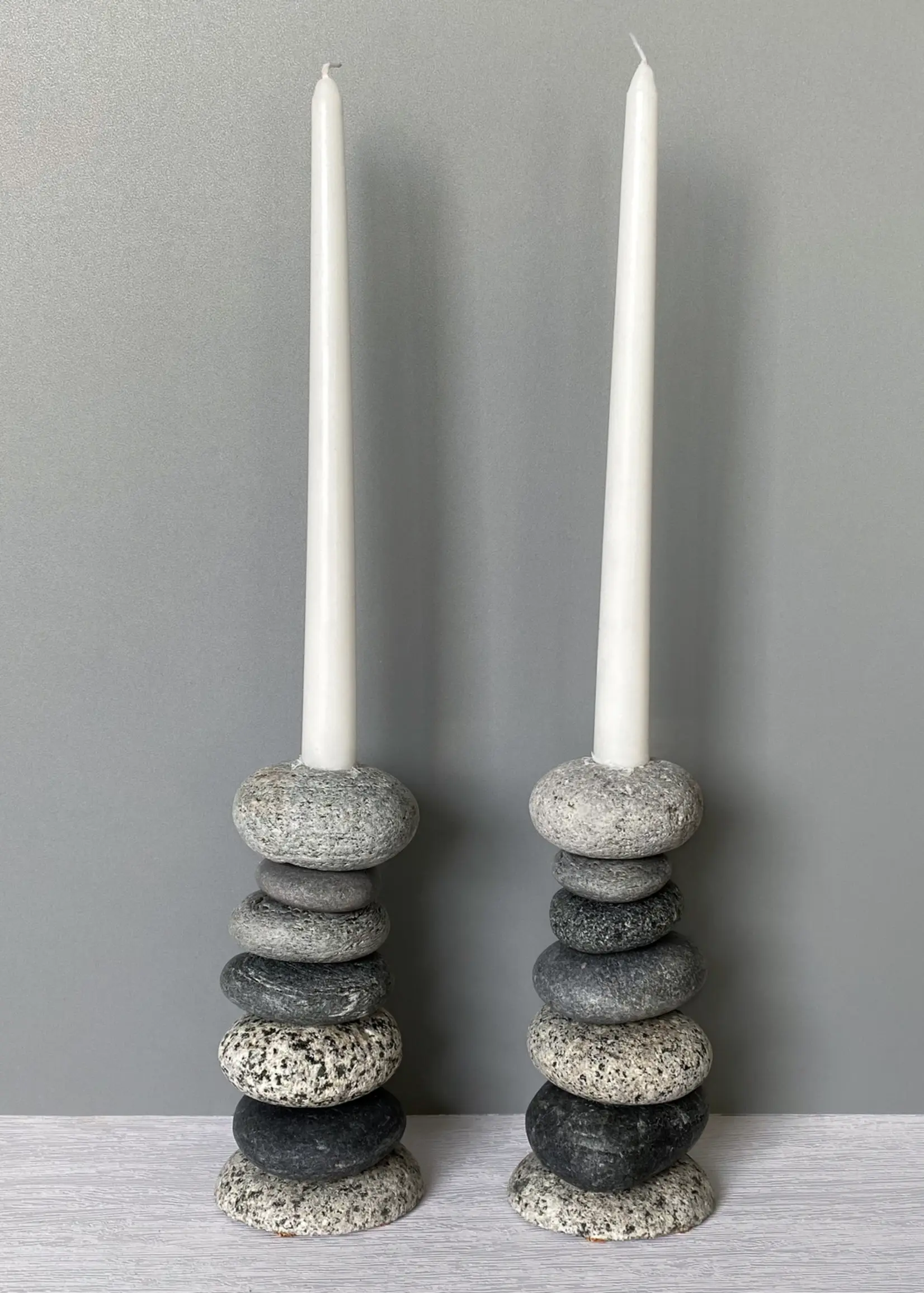 Funky Rock Designs Cairn Candlestick Holder