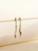 Token Jewelry Tourmaline Prism Drops Gold Filled