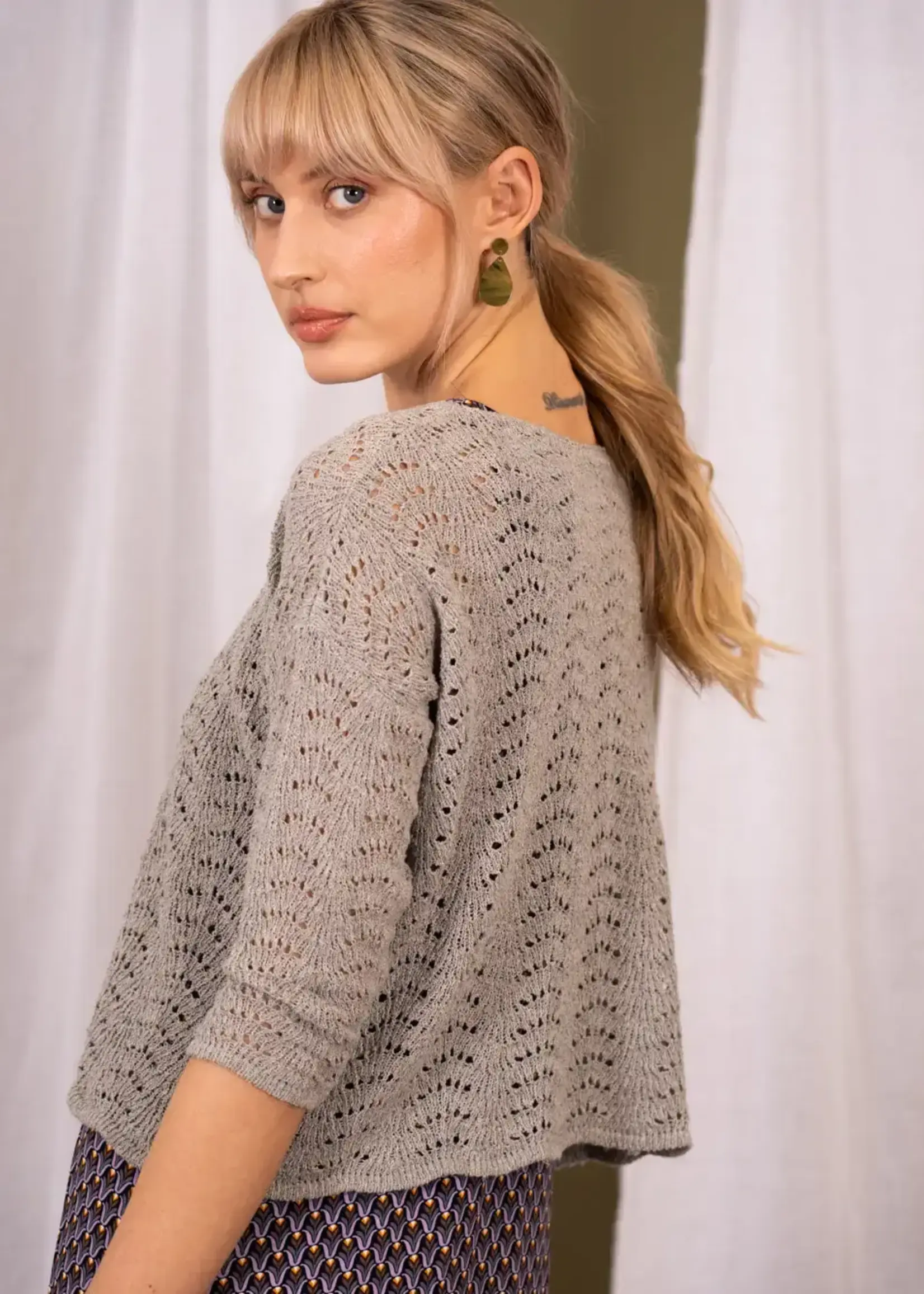 POEMS BCN Samar Openwork Jersey Grey S/M