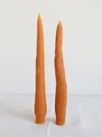 Happy Organics Carrot Beeswax Candles Taper Pair