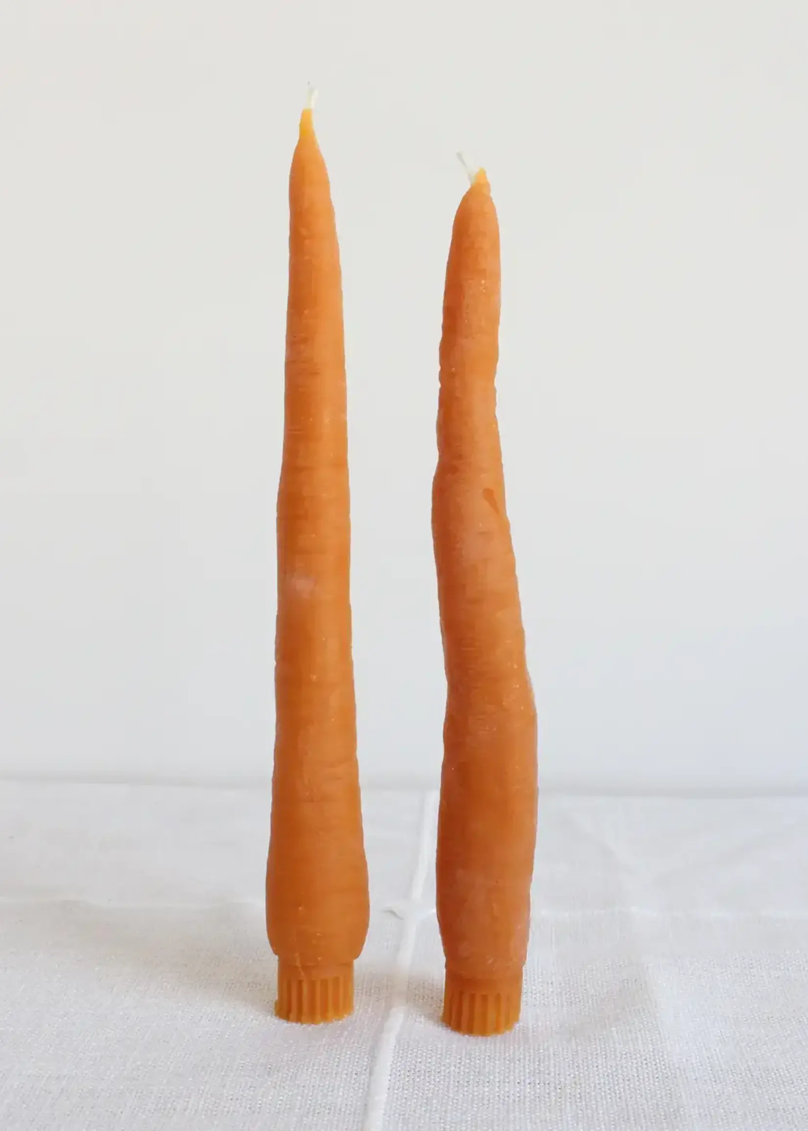 Happy Organics Carrot Beeswax Candles Taper Pair