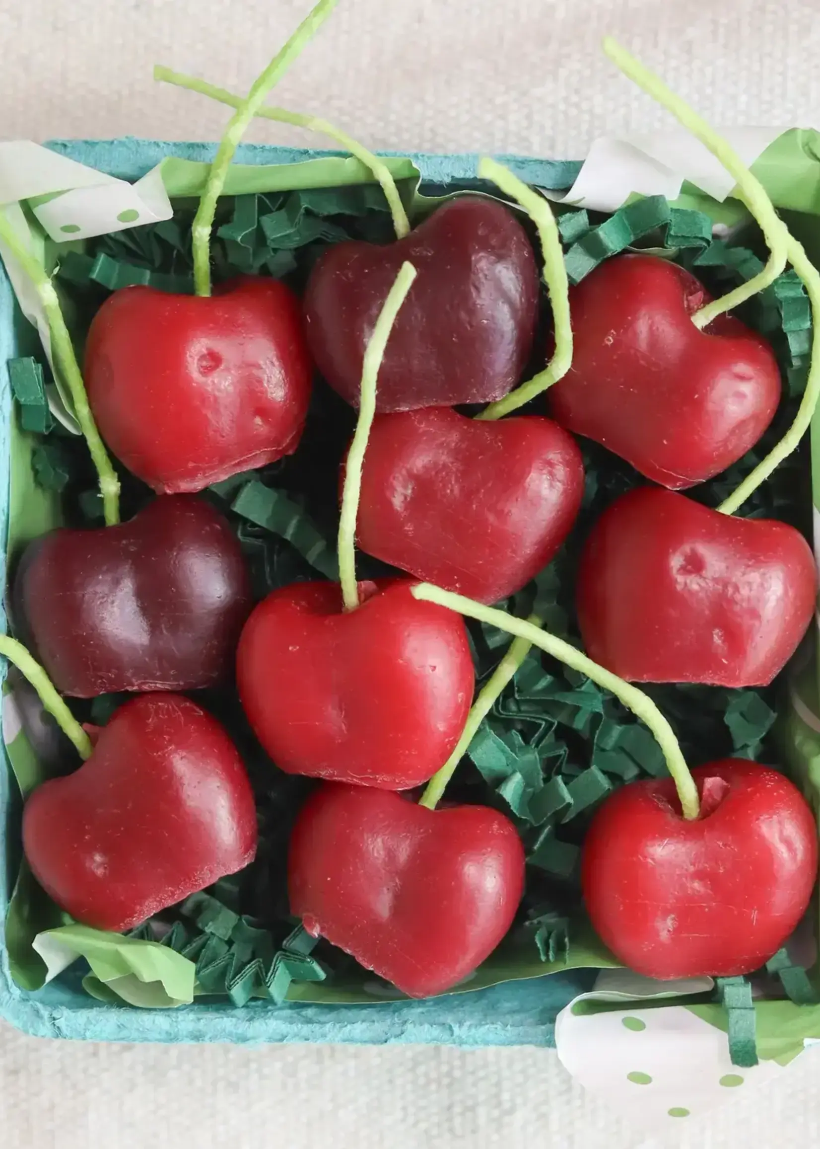 Happy Organics Dark Red Cherry Beeswax Birthday Candles