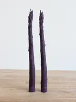 Happy Organics Purple Asparagus Beeswax Candle Taper Pair