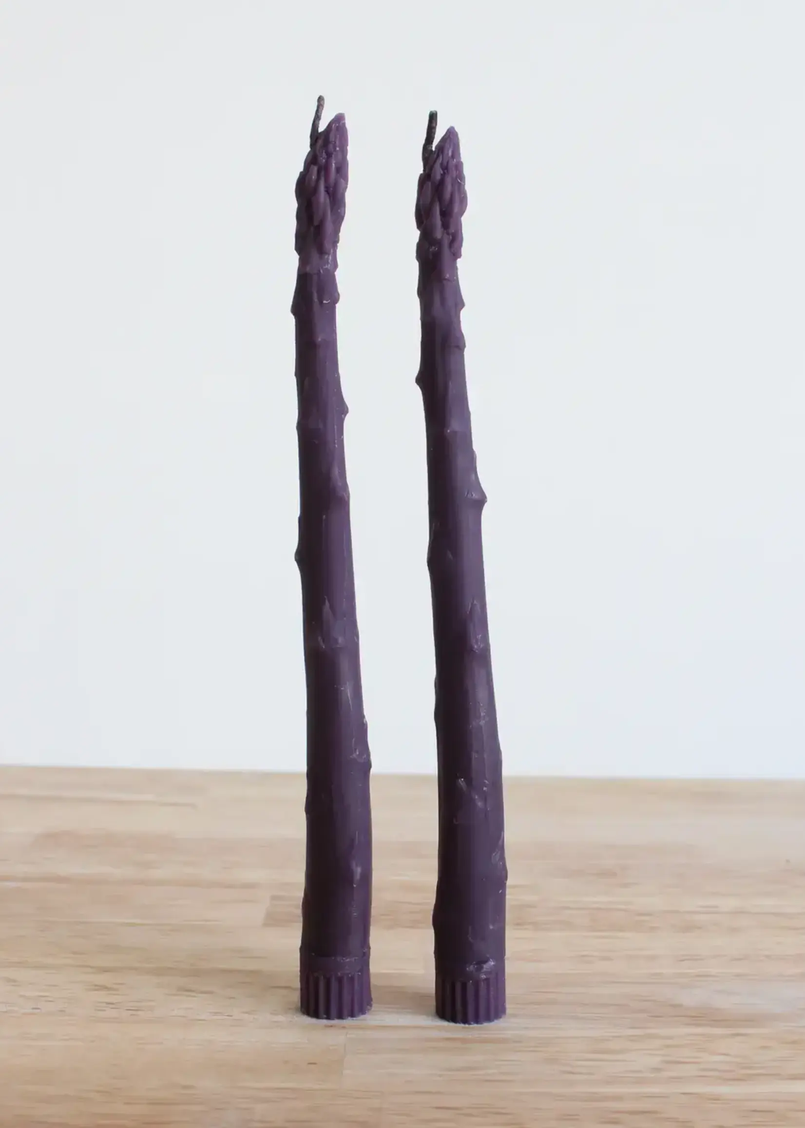 Happy Organics Purple Asparagus Beeswax Candle Taper Pair