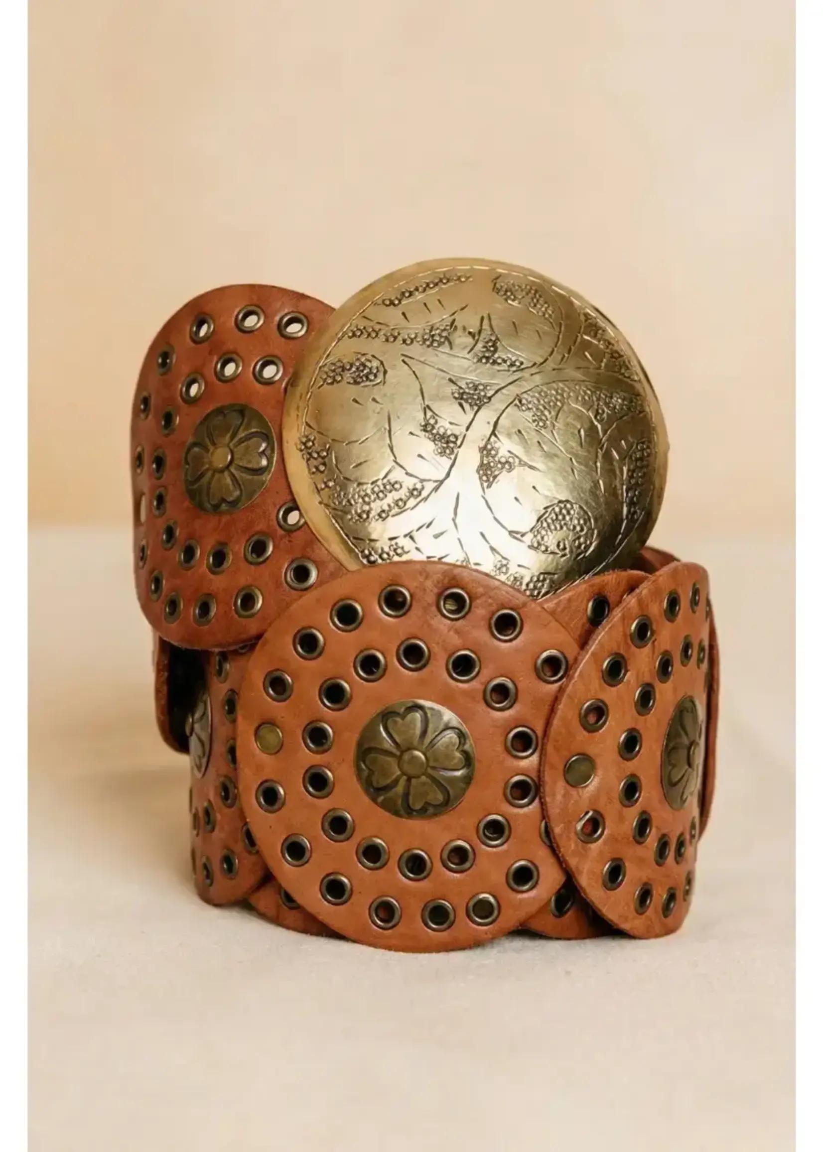 Lula Natura Alpha Leather Belt Light Brown Wide