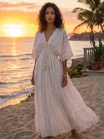 Lula Natura Lety Blanco Long Gold Dress