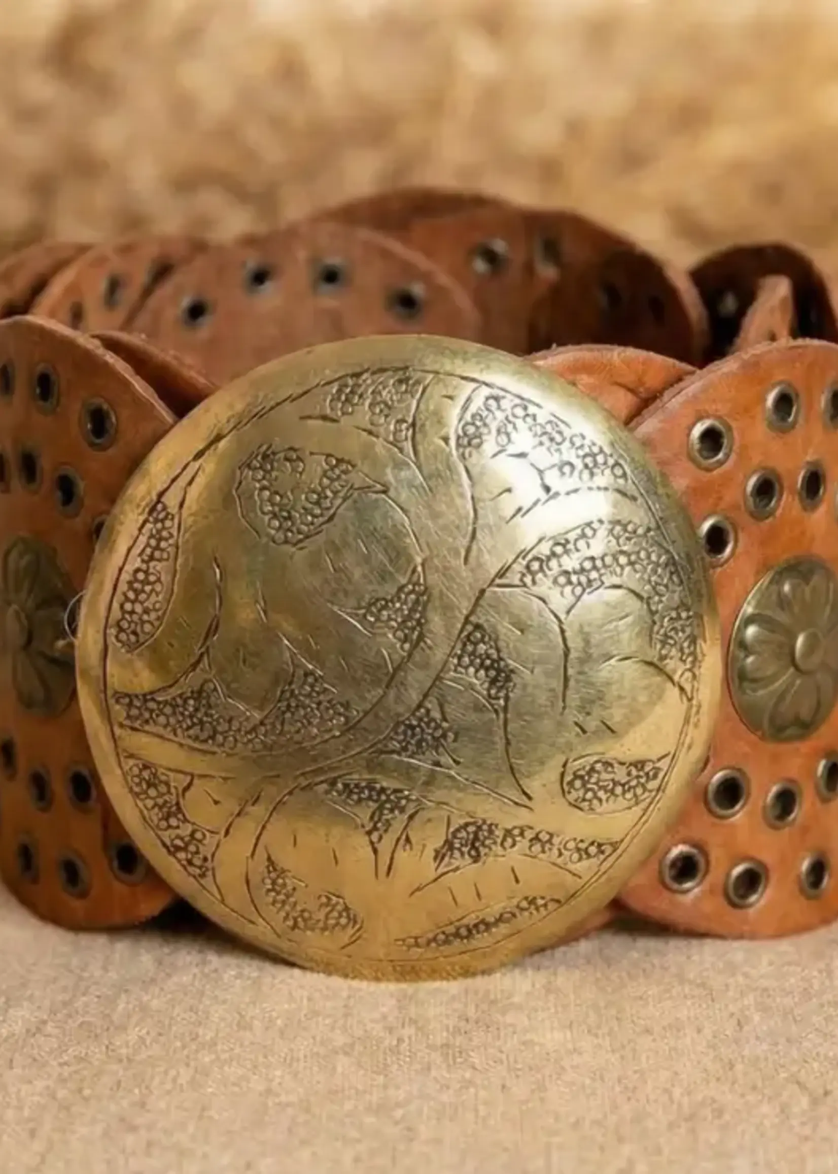 Lula Natura Alpha Leather Belt Light Brown Wide