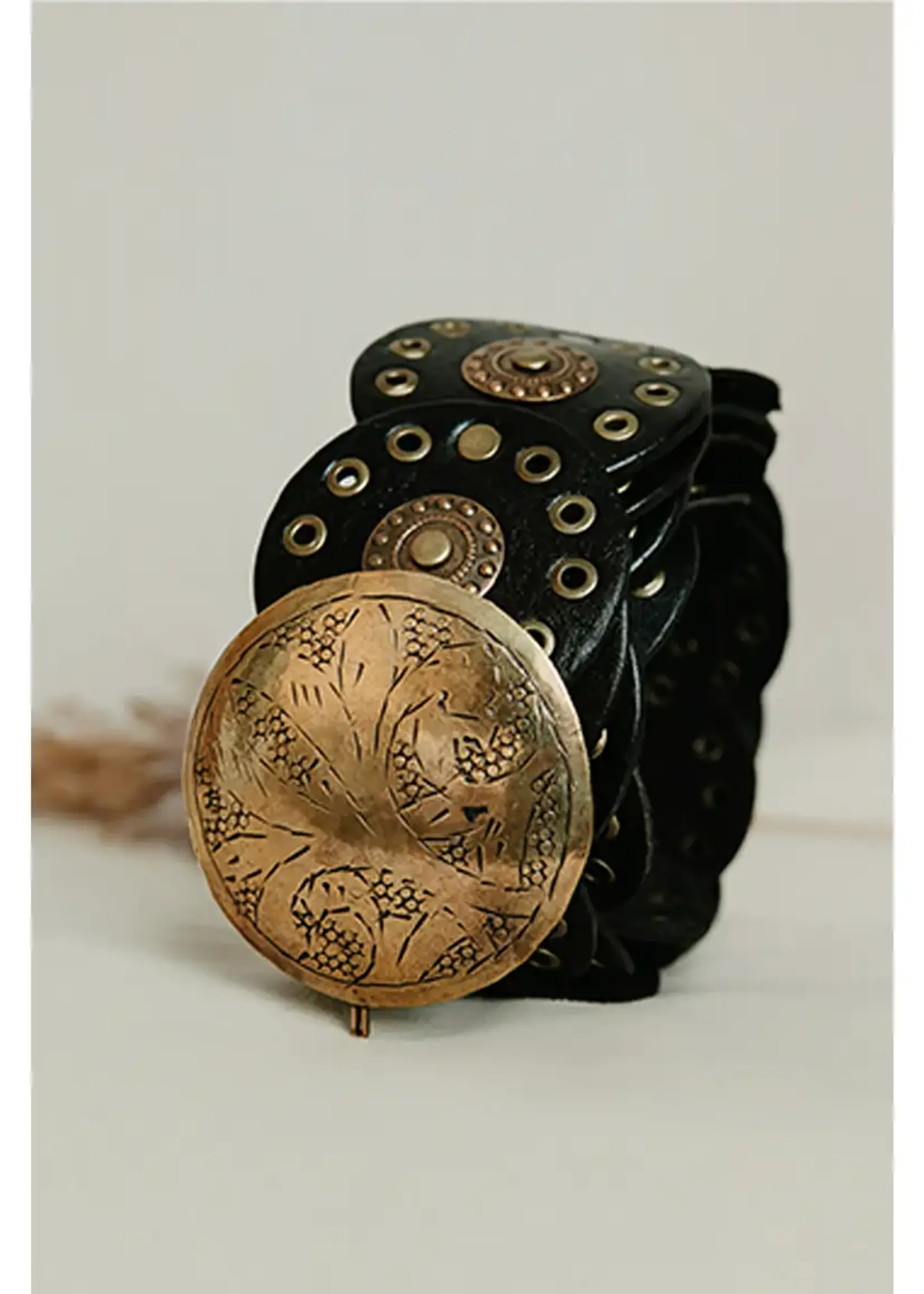 Lula Natura Alpha Leather Belt Black Narrow