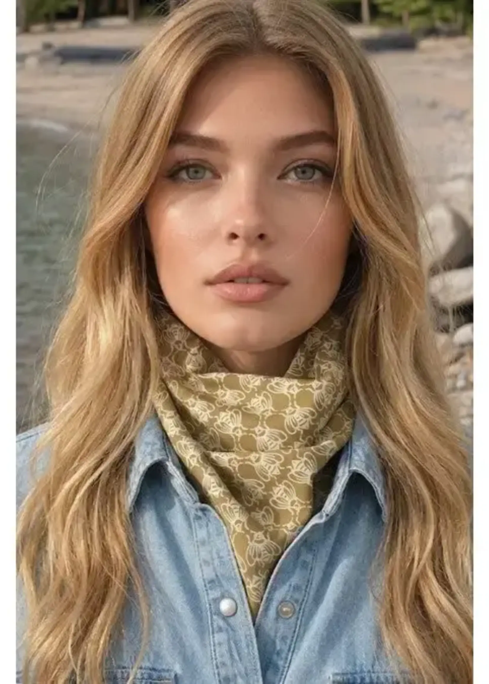 and for Good Bee Happy Honeycomb Square Bandana Scarf