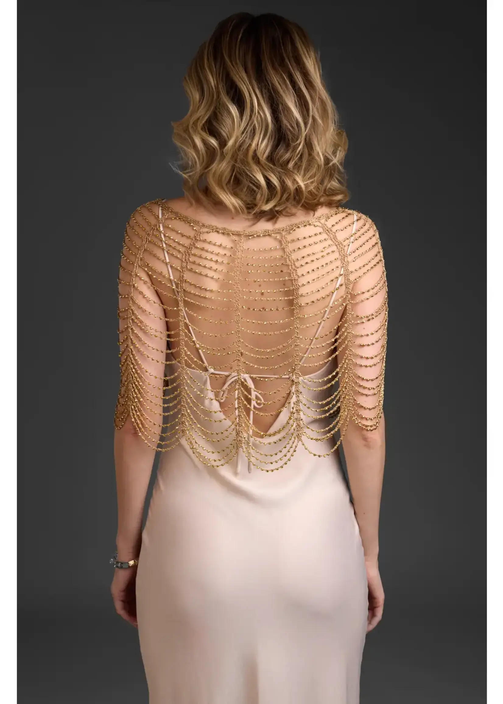 SAACHI Festive Scallop Beaded Capelet